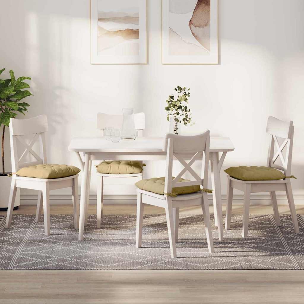 VidaXL Zitkussens 4 pcs Grijs groen 40 x 40 x 6 cm Katoen Stof