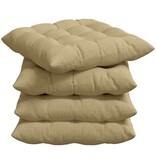 VidaXL Zitkussens 4 pcs Grijs groen 40 x 40 x 6 cm Katoen Stof