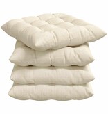 VidaXL Zitkussens 4 pcs Crème 40 x 40 x 6 cm Katoen Stof