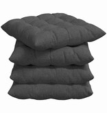VidaXL Zitkussens 4 pcs Donkergrijs 40 x 40 x 6 cm Katoen Stof