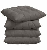 VidaXL Zitkussens 4 pcs Lichtgrijs 40 x 40 x 6 cm Katoen Stof