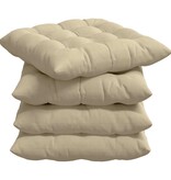 VidaXL Zitkussens 4 pcs Crème 40 x 40 x 6 cm Microfibre