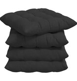 VidaXL Zitkussens 4 pcs Zwart 40 x 40 x 6 cm Microfibre