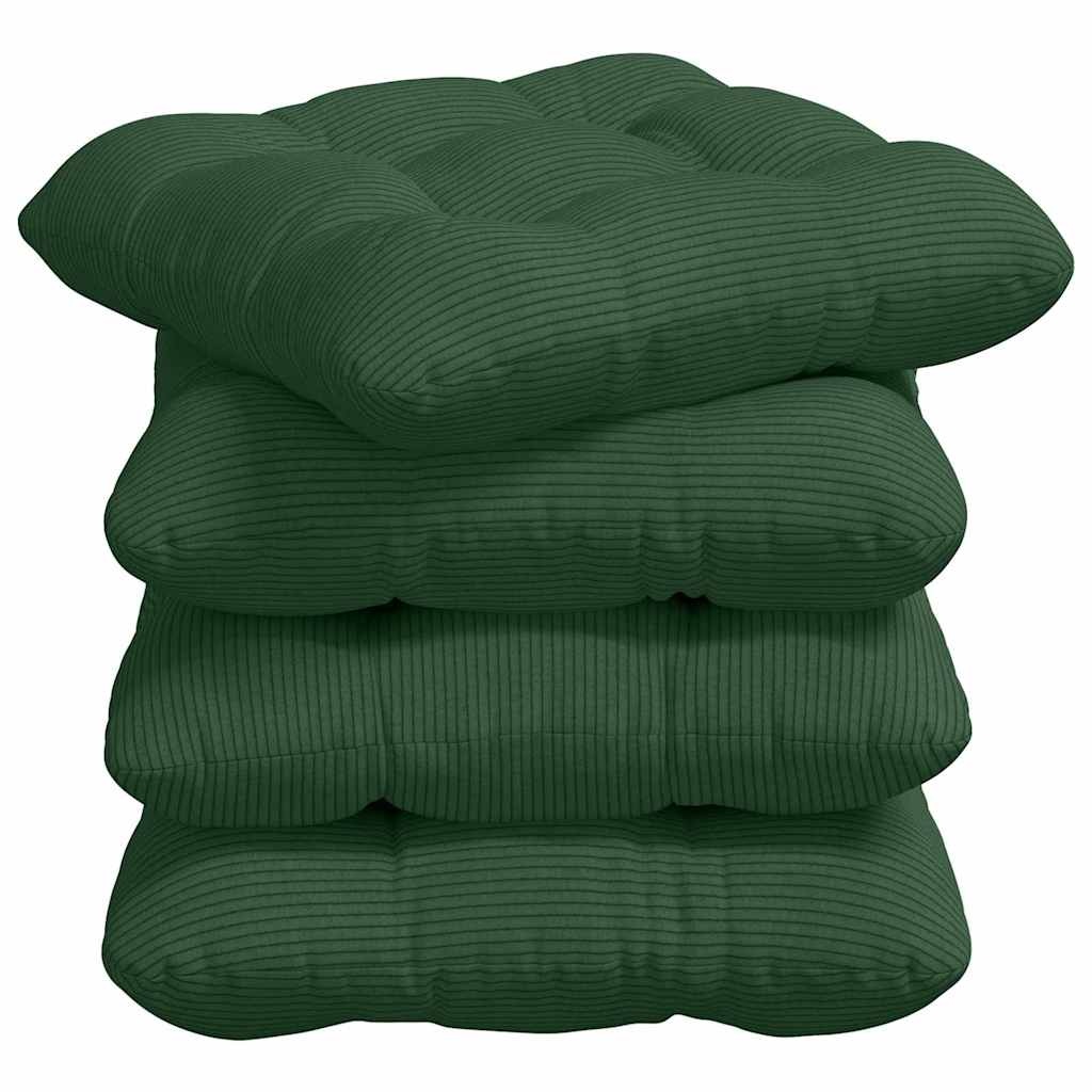VidaXL Zitkussens 4 pcs Donkergroen 45 x 45 cm Katoen Stof