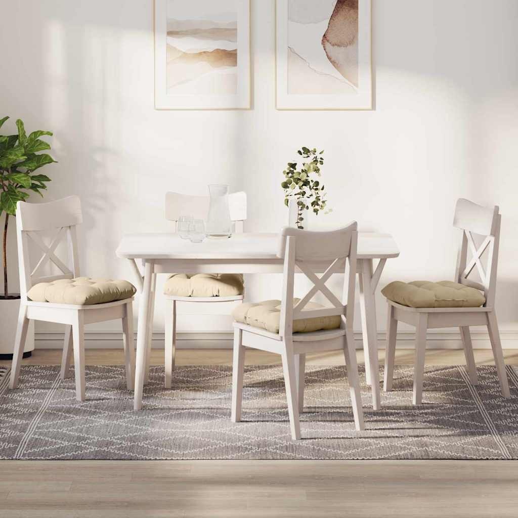 VidaXL Zitkussens 4 pcs Crème 45 x 45 cm Microvezel Stof