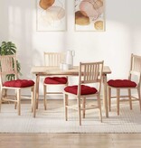 VidaXL Zitkussens 4 pcs Rood 45 x 45 x 12 cm Stof
