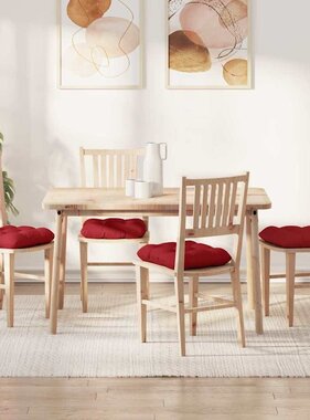 VidaXL Zitkussens 4 pcs Rood 45 x 45 x 12 cm Stof