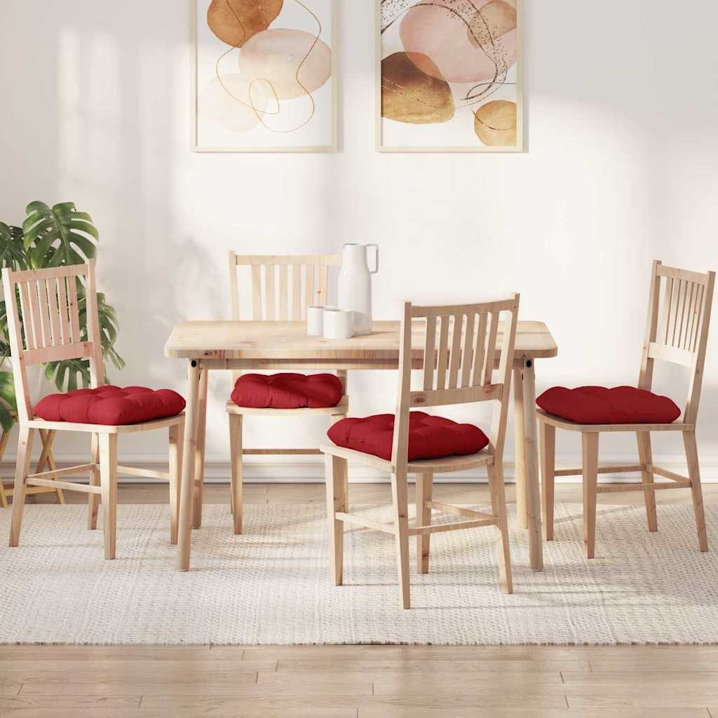 VidaXL Zitkussens 4 pcs Rood 45 x 45 x 12 cm Stof