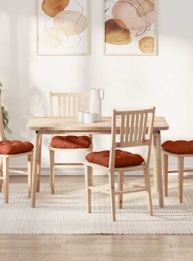 VidaXL Zitkussens 4 pcs Rood-oranje 40 x 40 cm Katoen Stof