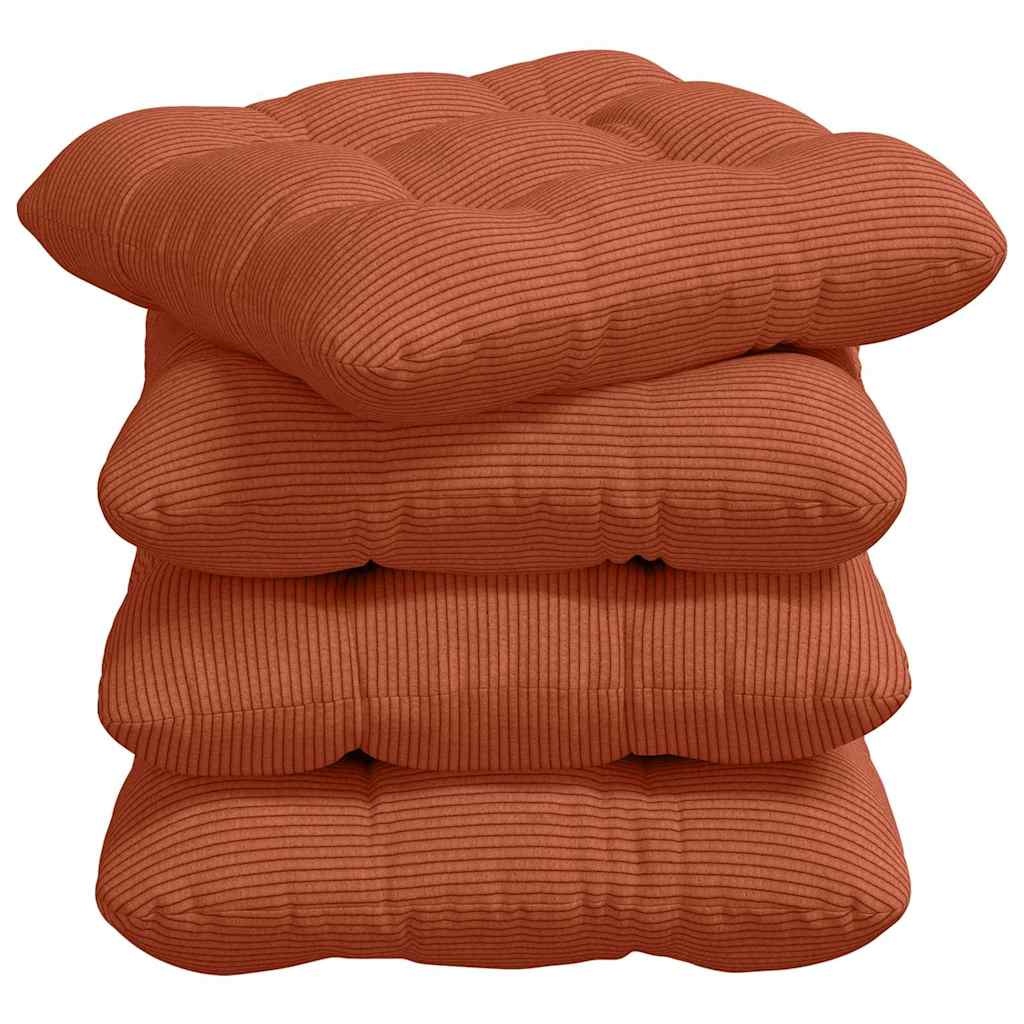 VidaXL Zitkussens 4 pcs Rood-oranje 40 x 40 cm Katoen Stof