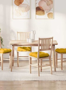 VidaXL Zitkussens 4 pcs Lichtgeel 40 x 40 cm Katoen Stof