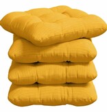 VidaXL Zitkussens 4 pcs Lichtgeel 40 x 40 cm Katoen Stof