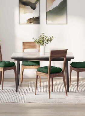 VidaXL Zitkussens 4 pcs Donkergroen 40 x 40 cm Katoen Stof