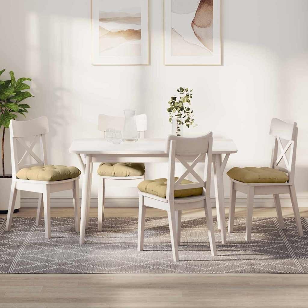 VidaXL Zitkussens 4 pcs Grijs groen 40 x 40 cm Katoen Stof