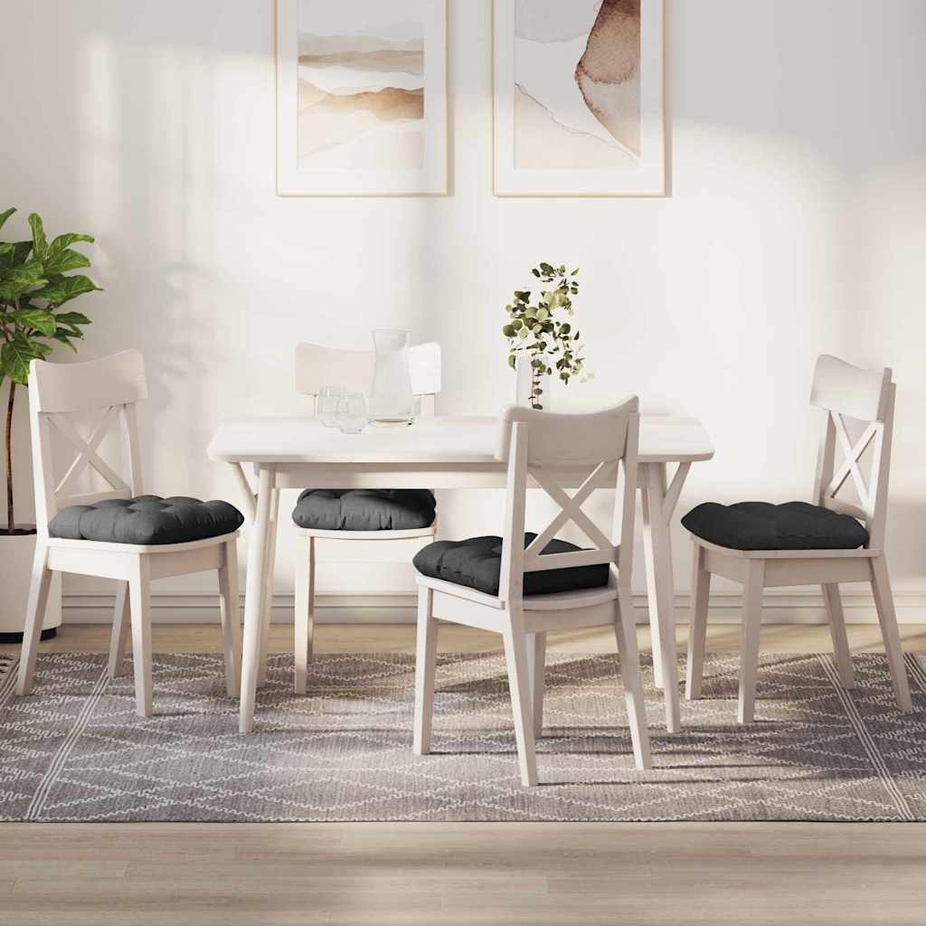 VidaXL Zitkussens 4 pcs Donkergrijs 40 x 40 cm Katoen Stof