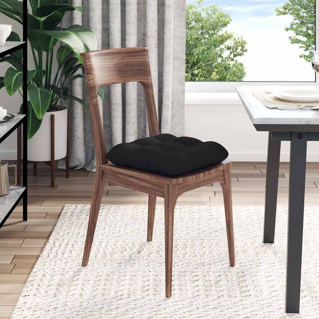 VidaXL Zitkussens 4 pcs Zwart 40 x 40 cm Microvezel Stof