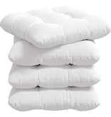 VidaXL Zitkussens 4 pcs Wit 40 x 40 x 12 cm Stof