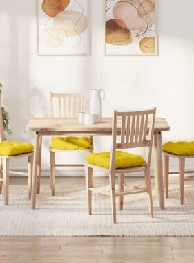 VidaXL Zitkussens 4 pcs Lichtgeel 40 x 40 x 12 cm Stof