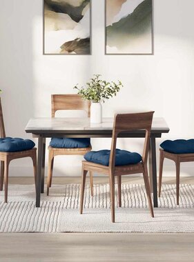 VidaXL Zitkussens 4 pcs Blauw 40 x 40 x 12 cm Stof