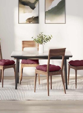 VidaXL Zitkussens 4 pcs Wijnrood 40 x 40 x 12 cm Stof