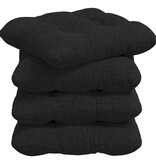 VidaXL Zitkussens 4 pcs Zwart 40 x 40 x 12 cm Stof