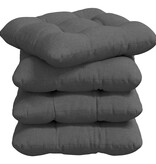 VidaXL Zitkussens 4 pcs Donkergrijs 40 x 40 x 12 cm Stof