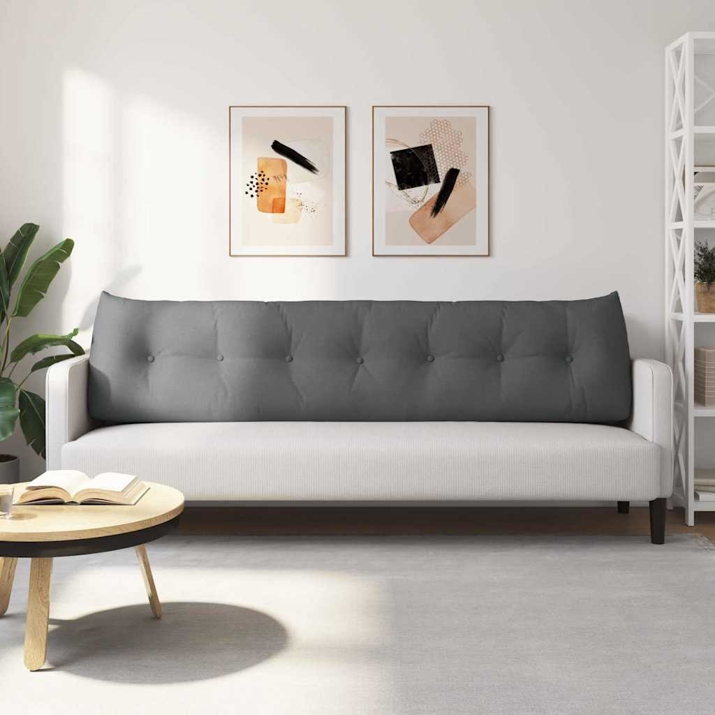 VidaXL Rugkussen Donkergrijs 200 x 24 x 50 cm Stof