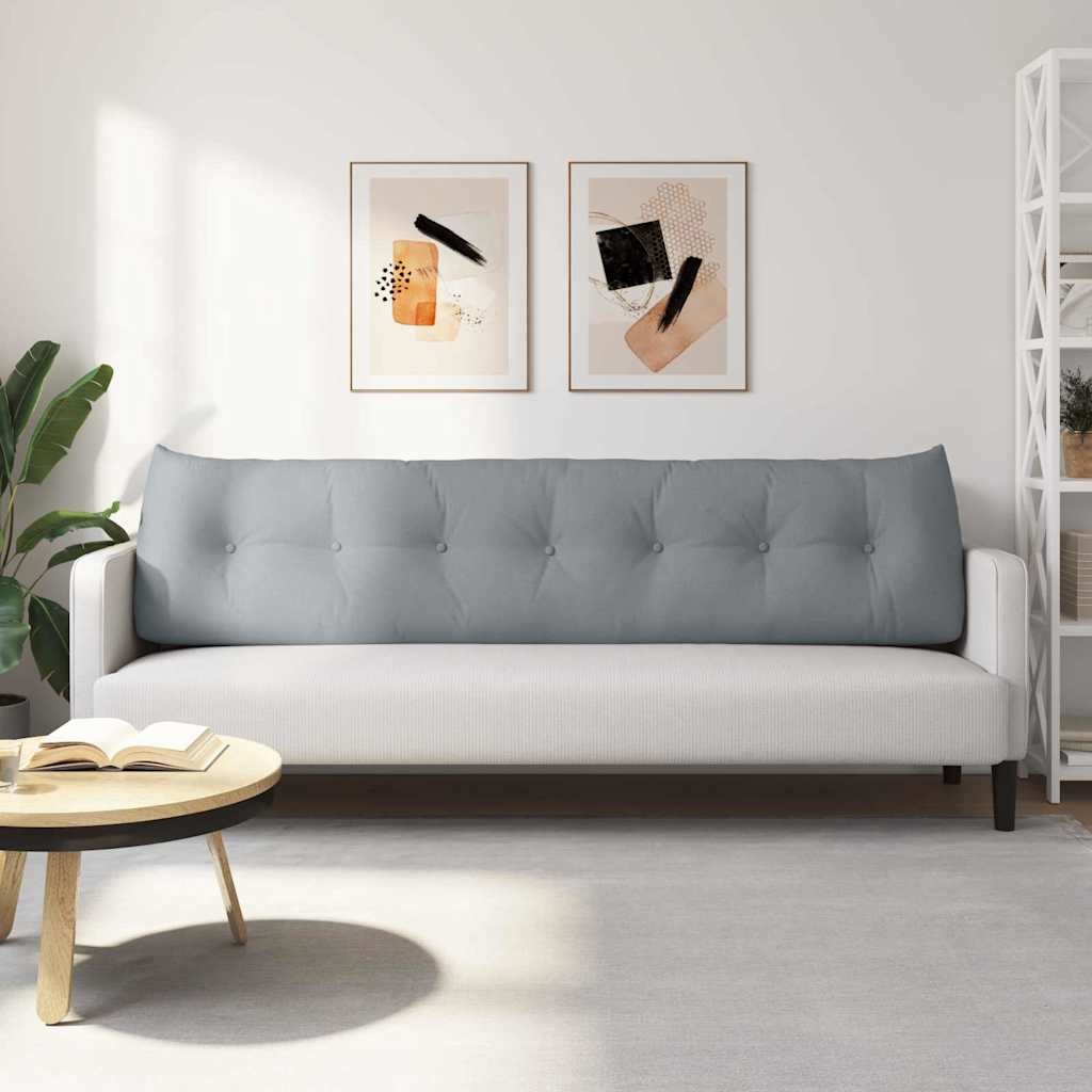 VidaXL Rugkussen Lichtgrijs 200 x 24 x 50 cm Stof