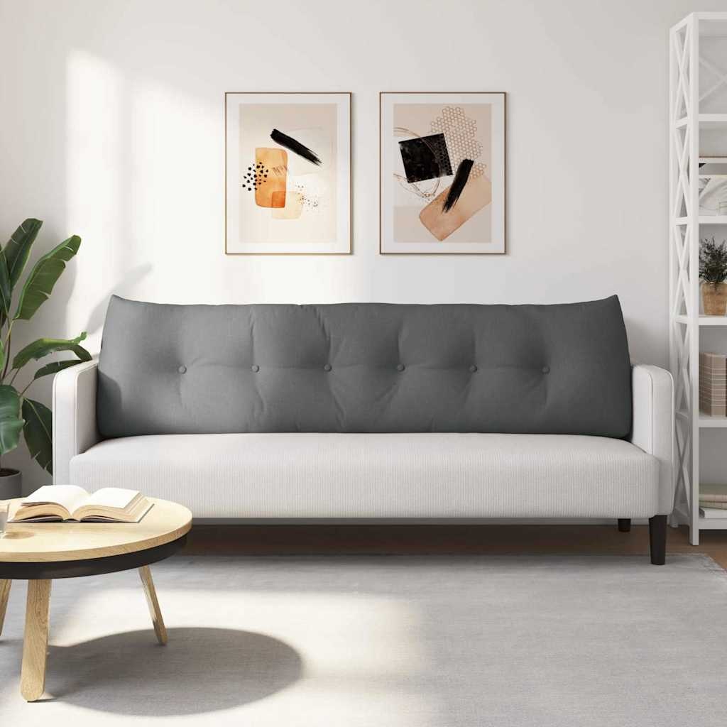 VidaXL Rugkussen Donkergrijs 180 x 24 x 50 cm Stof