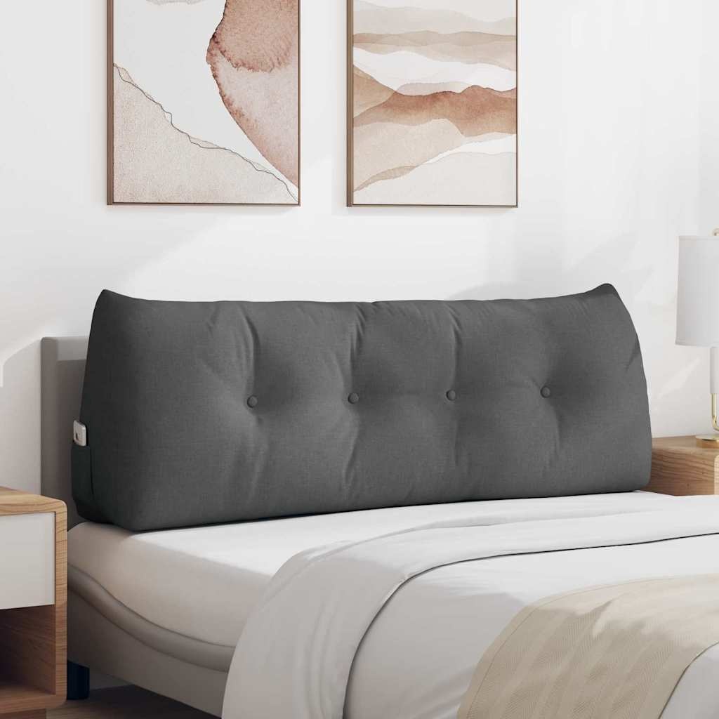 VidaXL Rugkussen Donkergrijs 140 x 24 x 50 cm Stof