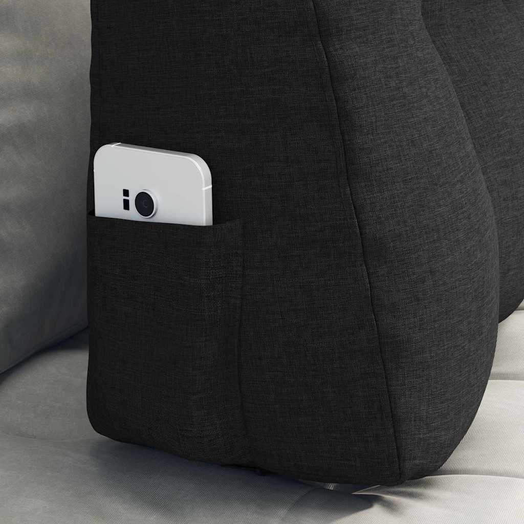 VidaXL Rugkussen Zwart 80 x 24 x 50 cm Stof