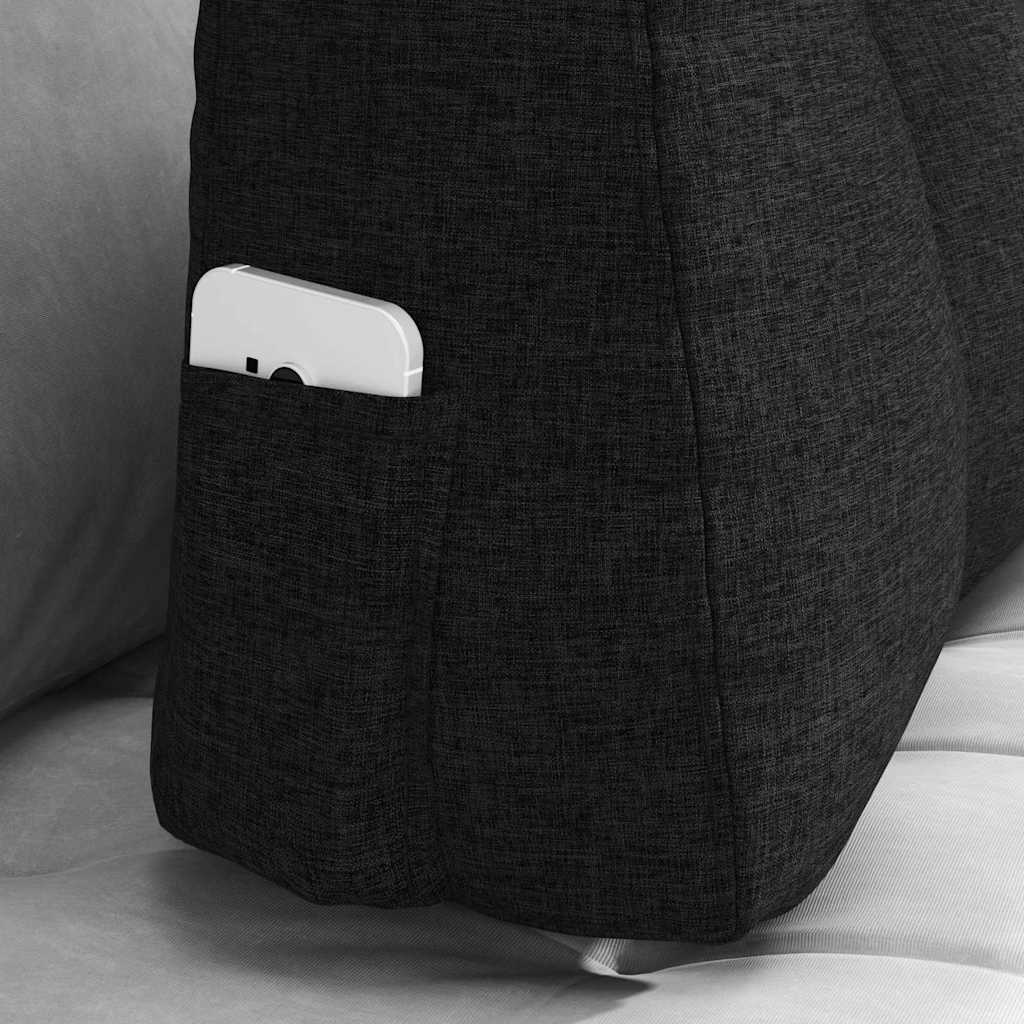 VidaXL Rugkussen Zwart 60 x 24 x 50 cm Stof