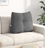 VidaXL Rugkussen Donkergrijs 60 x 24 x 50 cm Stof