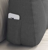 VidaXL Rugkussen Donkergrijs 60 x 24 x 50 cm Stof