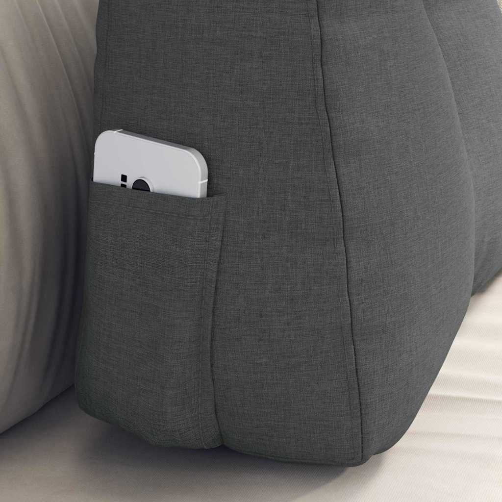 VidaXL Rugkussen Donkergrijs 60 x 24 x 50 cm Stof