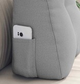 VidaXL Rugkussen Wolkengrijs 45 x 24 x 50 cm Stof