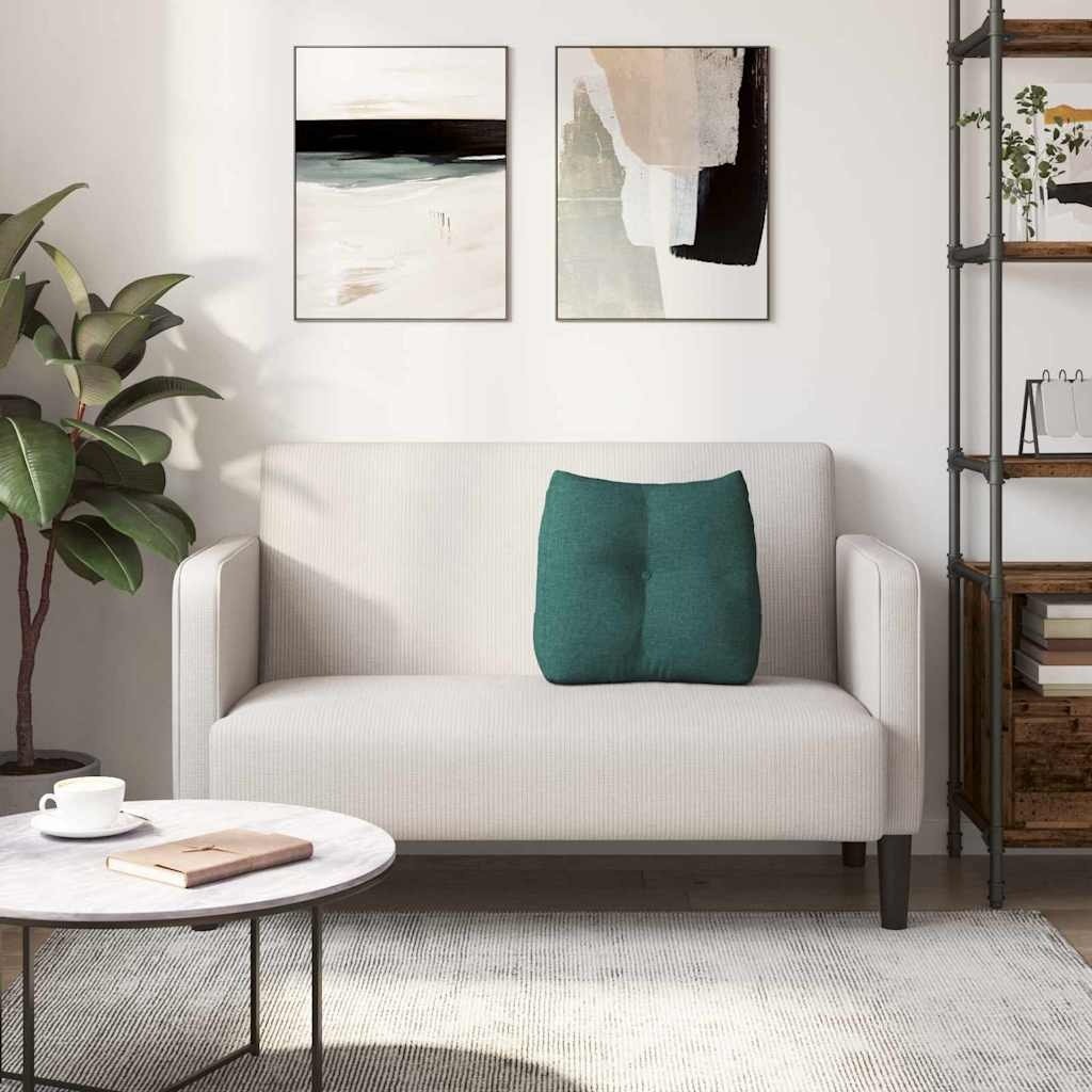 VidaXL Rugkussen Donkergroen 45 x 24 x 50 cm Stof