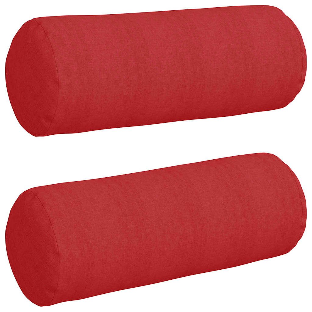 VidaXL Bolster Kussens 2 pcs Rood Ø 25 x 70 cm Stof