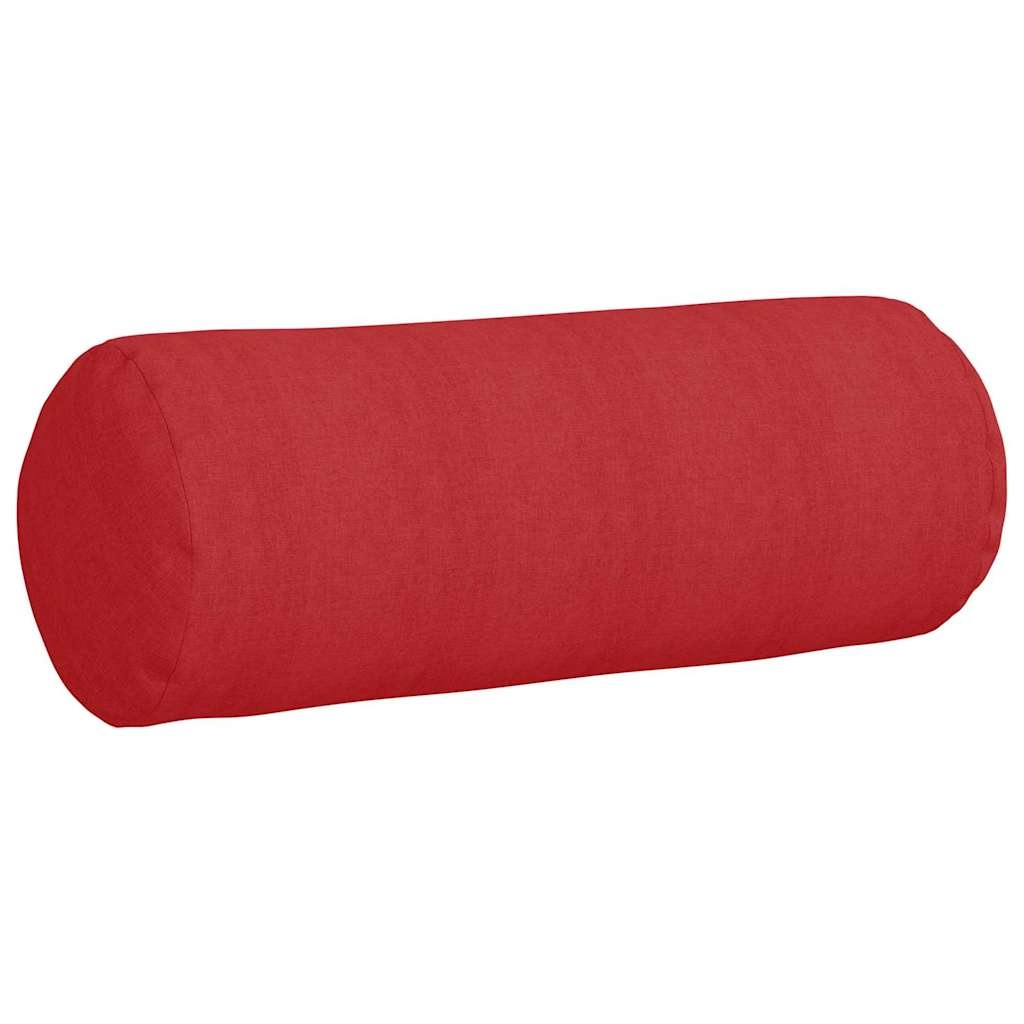 VidaXL Bolster Kussens 2 pcs Rood Ø 25 x 70 cm Stof