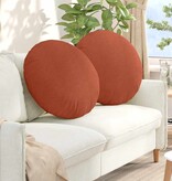 VidaXL Zitkussens 2 pcs Rood-oranje Ø 80 cm Katoen Stof