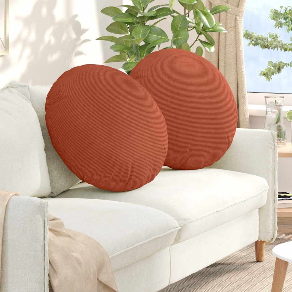 VidaXL Zitkussens 2 pcs Rood-oranje Ø 80 cm Katoen Stof