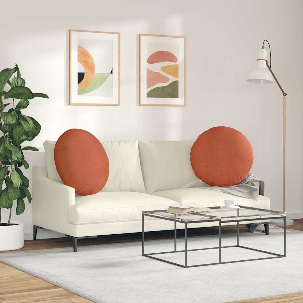 VidaXL Zitkussens 2 pcs Rood-oranje Ø 80 cm Katoen Stof