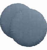 VidaXL Zitkussens 2 pcs Blauw Ø 80 cm Katoen Stof