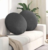 VidaXL Zitkussens 2 pcs Donkergrijs Ø 80 cm Katoen Stof