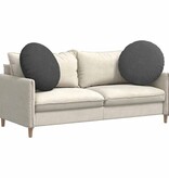 VidaXL Zitkussens 2 pcs Donkergrijs Ø 80 cm Katoen Stof