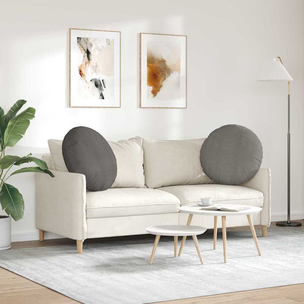 VidaXL Zitkussens 2 pcs Lichtgrijs Ø 80 cm Katoen Stof