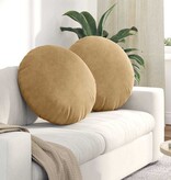 VidaXL Zitkussens 2 pcs Bruin Ø80 x 29 cm Fluweel