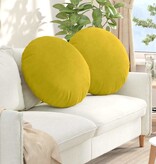 VidaXL Zitkussens 2 pcs Geel Ø80 x 29 cm Fluweel