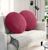 VidaXL Zitkussens 2 pcs Wijnrood Ø80 x 29 cm Fluweel