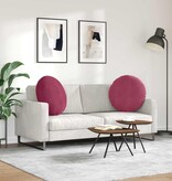 VidaXL Zitkussens 2 pcs Wijnrood Ø80 x 29 cm Fluweel